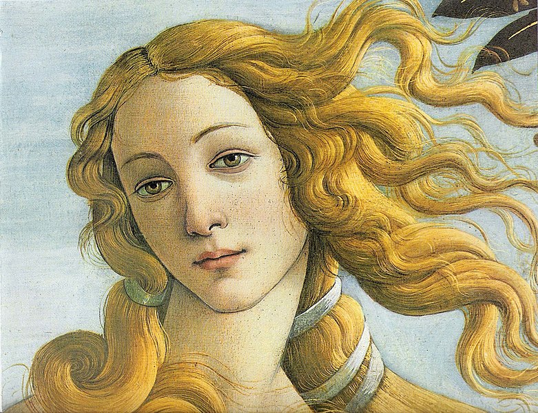 detalj Botticellijeve slike "Rođenje Venere", 15. stoljeće
