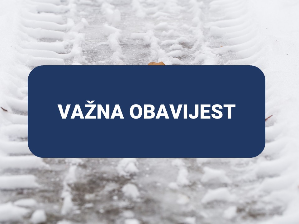 Obavijest o odgodi nastave sutra (7.1.) od 8.00 - 9.30 sati