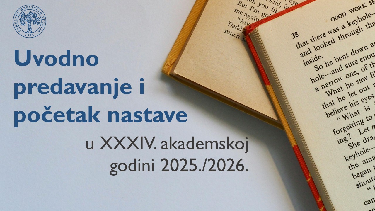 Uvodno predavanje i početak nastave u XXXIV. akademskoj godini 2025./2026.