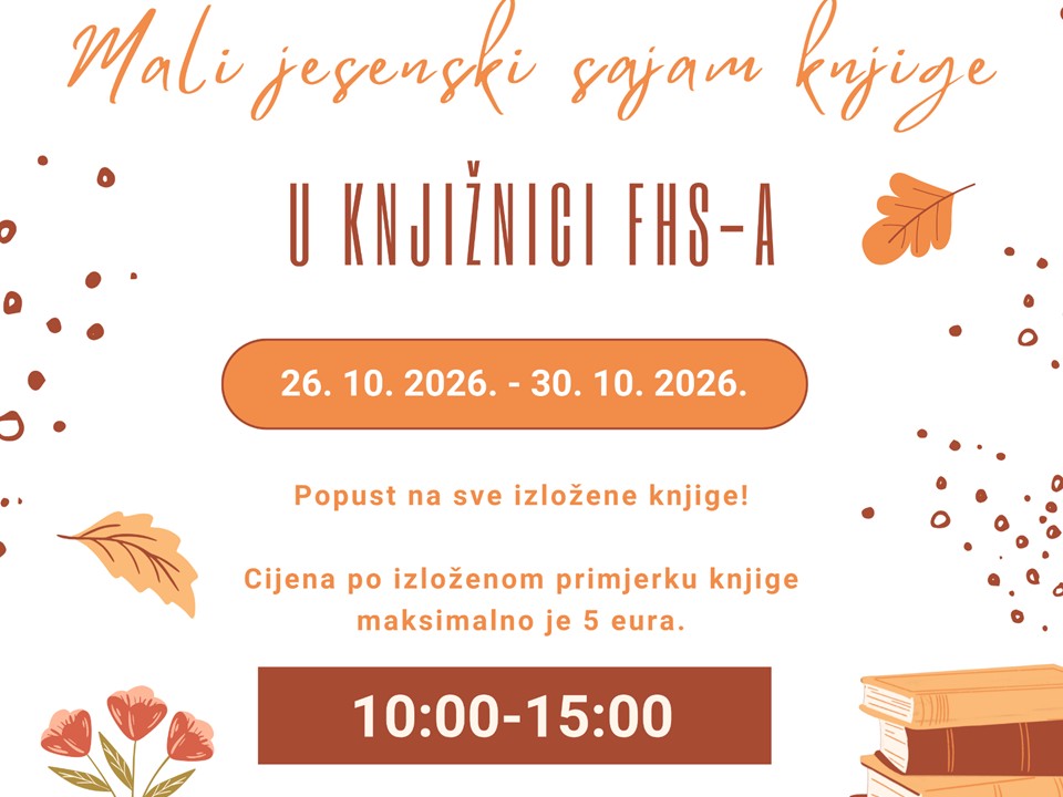Mali jesenski sajam knjige na Fakultetu hrvatskih studija