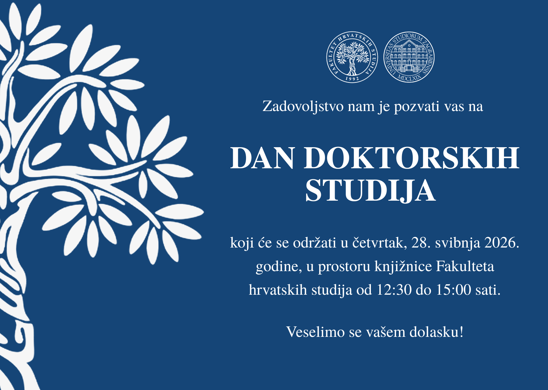 Poziv na Dan doktorskih studija